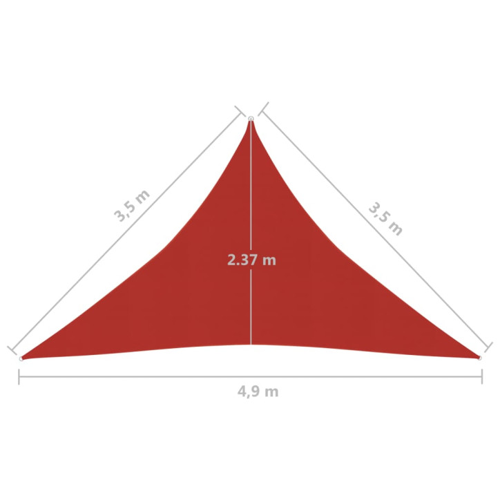 Uždanga nuo saulės, raudona, 3,5x3,5x4,9m, HDPE, 160g/m²