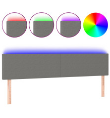 Galvūgalis su LED, tamsiai pilkas, 200x5x78/88cm, audinys