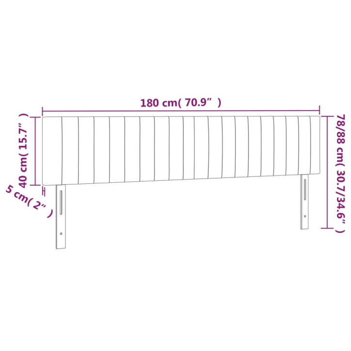 Galvūgalis su LED, juodos spalvos, 180x5x78/88cm, audinys