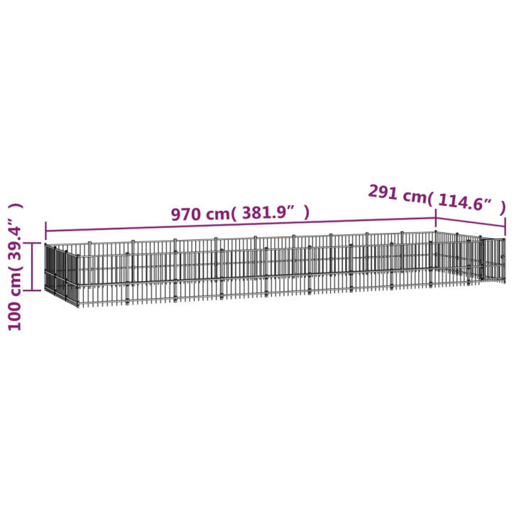 Lauko voljeras šunims, plienas, 28,23m²