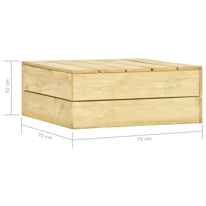 Sodo stalas, 75x75x31cm, impregnuota pušies mediena