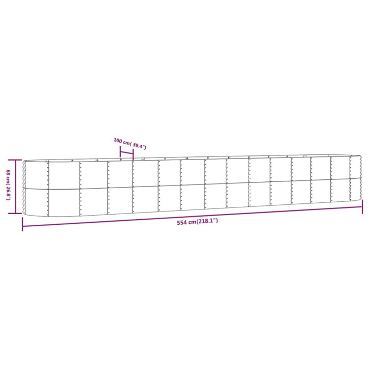 Sodo lovelis, sidabrinis, 554x100x68cm, plienas