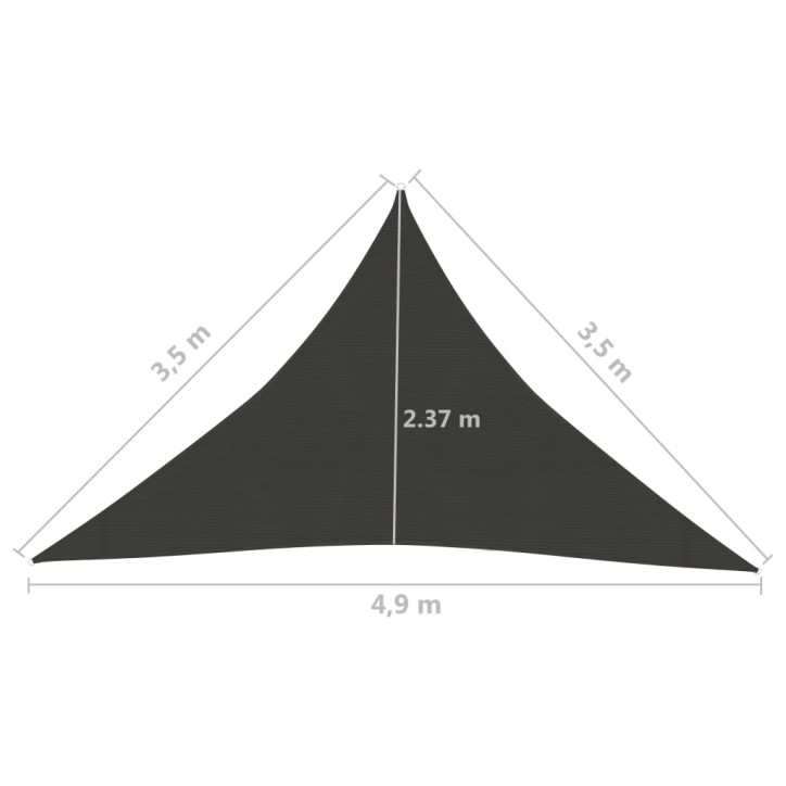 Uždanga nuo saulės, antracito, 3,5x3,5x4,9m, HDPE, 160g/m²