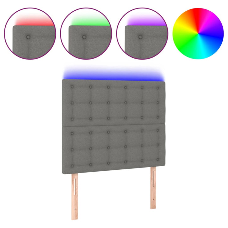 Galvūgalis su LED, tamsiai pilkas, 100x5x118/128cm, audinys