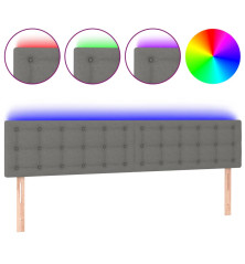 Galvūgalis su LED, tamsiai pilkas, 200x5x78/88cm, audinys