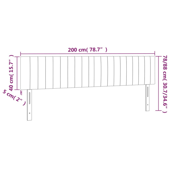 Galvūgalis su LED, taupe spalvos, 200x5x78/88cm, audinys