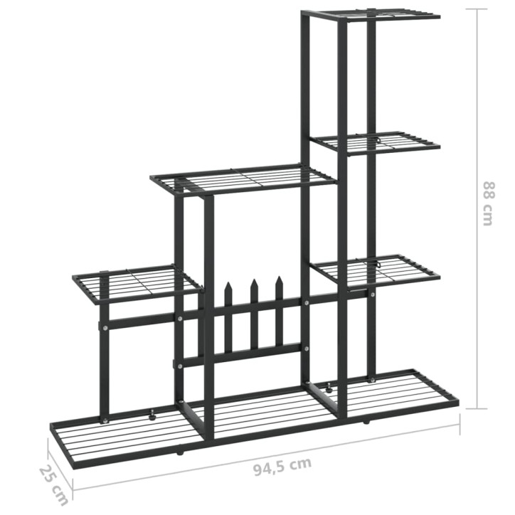 Stovas augalams, juodos spalvos, 94,5x25x88cm, metalas