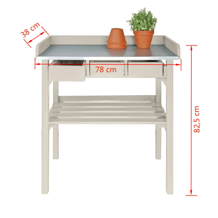 Esschert Design sodo darbastalis, baltas CF29W