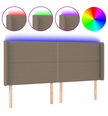 Galvūgalis su LED, taupe spalvos, 203x16x118/128cm, audinys