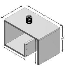 FMD Kavos staliukas, baltos spalvos, 59,1x35,8x37,8cm, 2-1