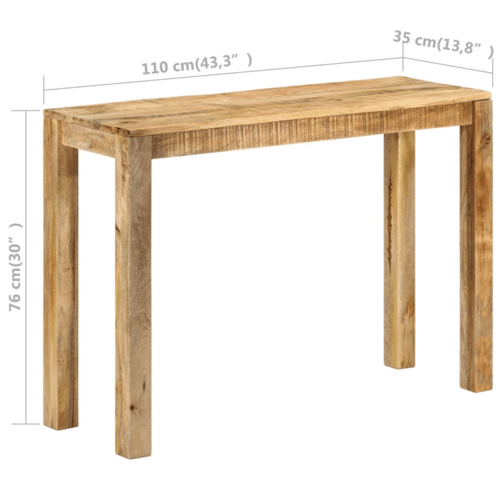 Konsolinis staliukas, 110x35x76cm, neapdorota mango mediena