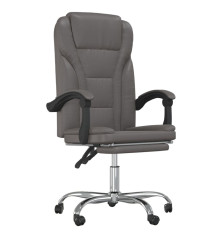 Atlošiama biuro kėdė, pilkos spalvos, dirbtinė oda