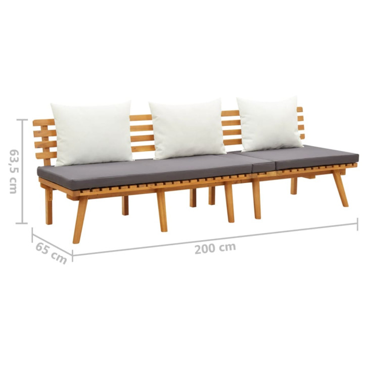 Sodo sofa, 200x65cm, akacijos medienos masyvas