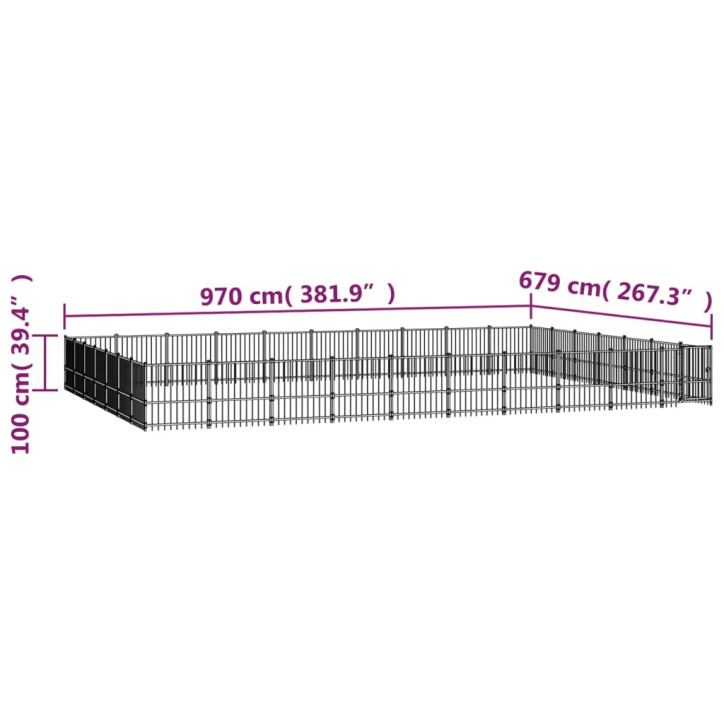 Lauko voljeras šunims, plienas, 65,86m²