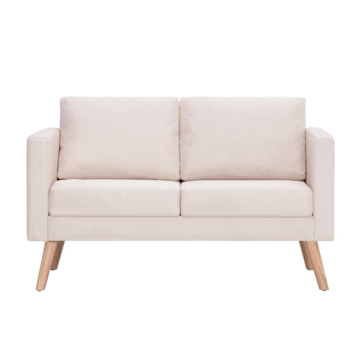 Dvivietė sofa, kreminės spalvos, audinys