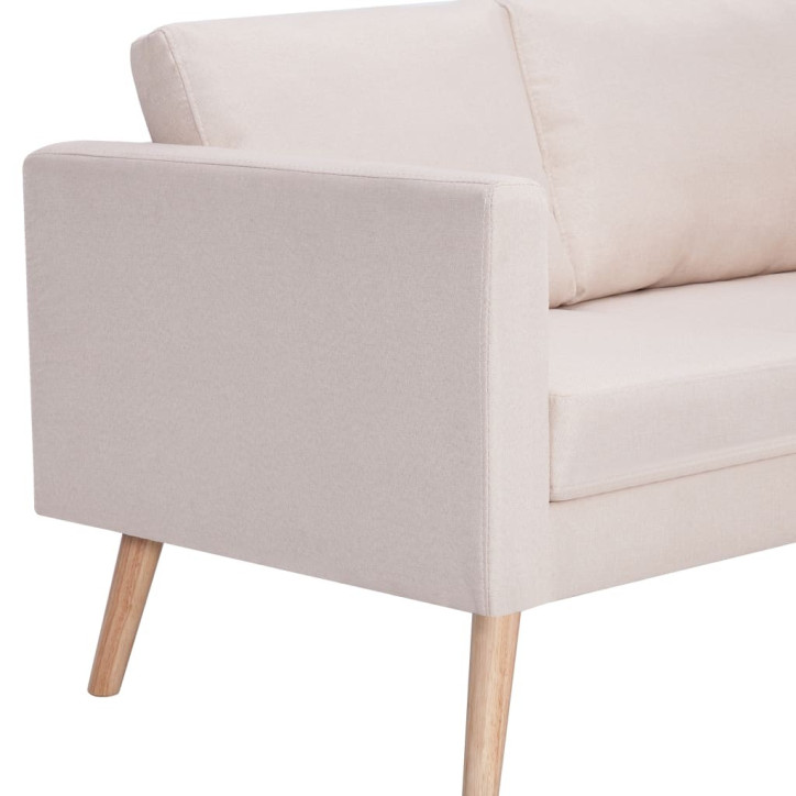 Dvivietė sofa, kreminės spalvos, audinys