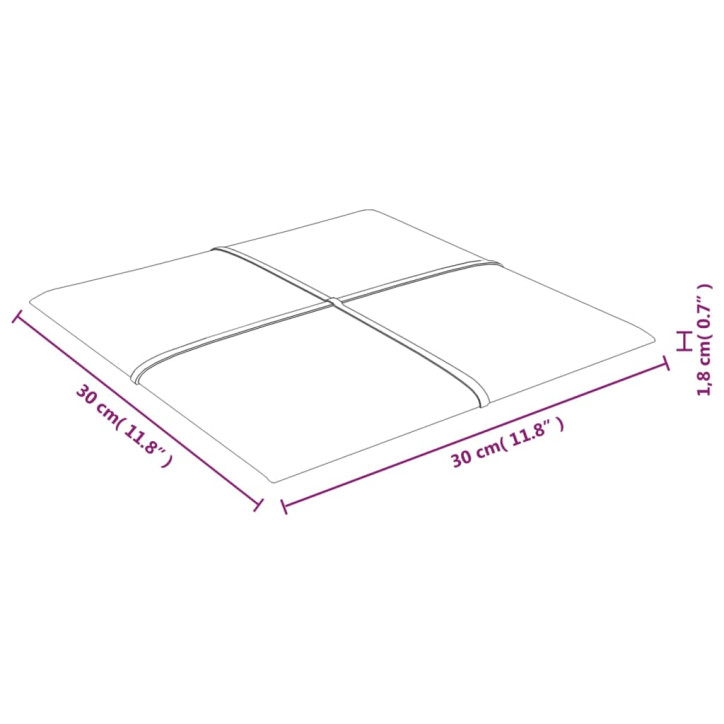 Sienų plokštės, 12vnt., pilkos, 30x30cm, aksomas, 1,08m²