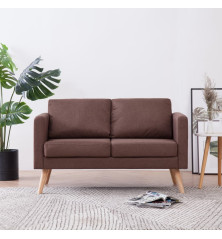 Dvivietė sofa, ruda, audinys