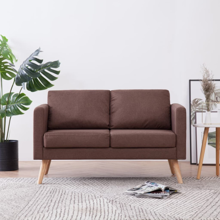 Dvivietė sofa, ruda, audinys