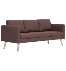 Trivietė sofa, ruda, audinys