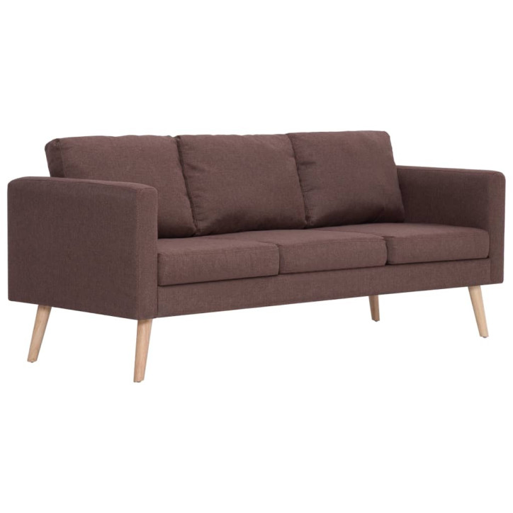 Trivietė sofa, ruda, audinys