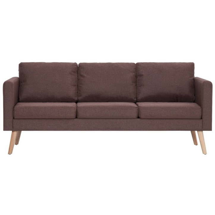 Trivietė sofa, ruda, audinys