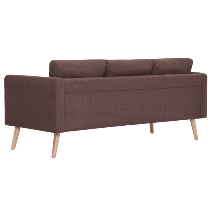 Trivietė sofa, ruda, audinys