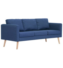 Trivietė sofa, mėlyna, audinys