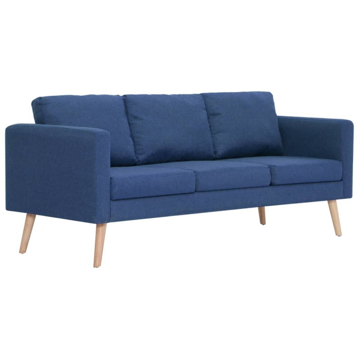 Trivietė sofa, mėlyna, audinys