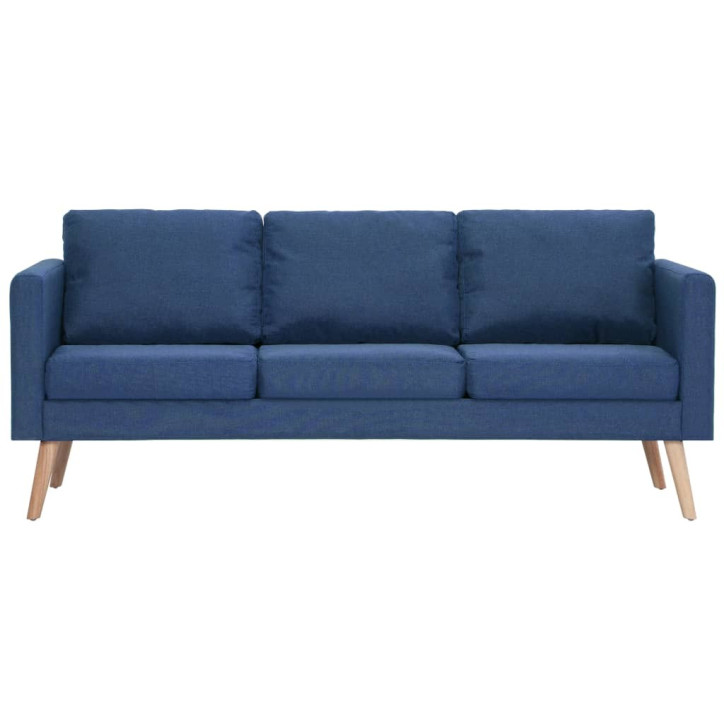 Trivietė sofa, mėlyna, audinys