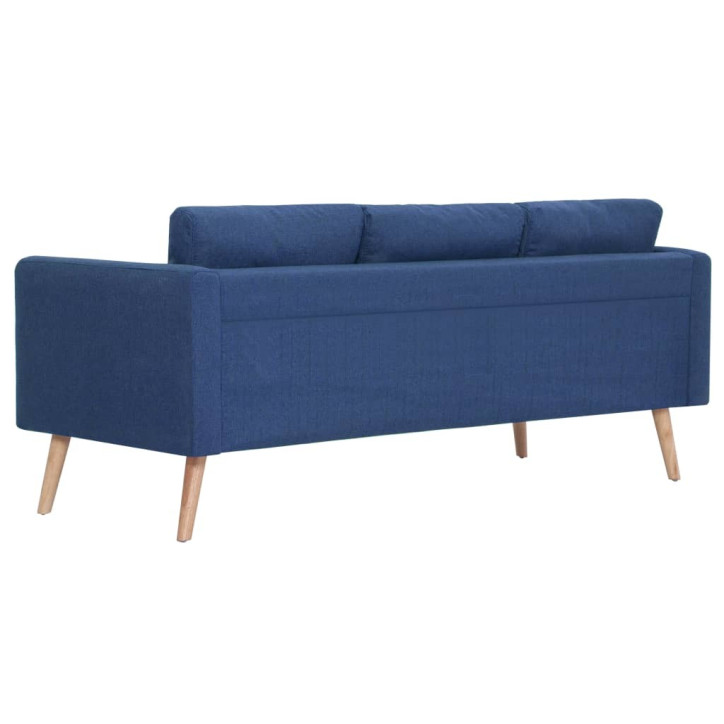 Trivietė sofa, mėlyna, audinys