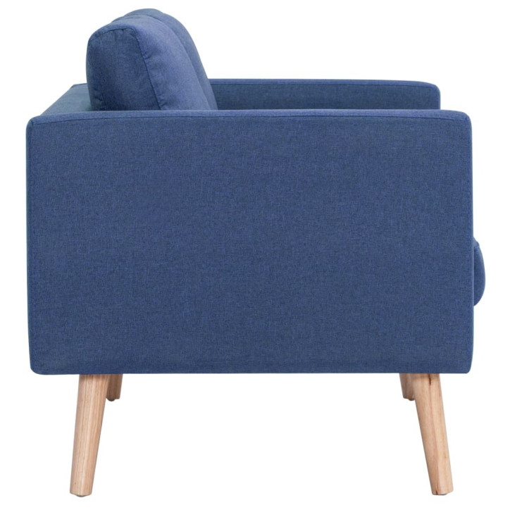 Trivietė sofa, mėlyna, audinys