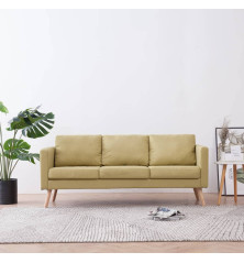 Trivietė sofa, žalia, audinys