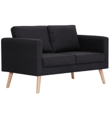 Dvivietė sofa, juoda, audinys