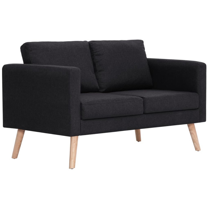 Dvivietė sofa, juoda, audinys