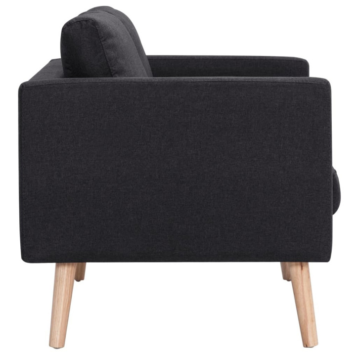 Trivietė sofa, juoda, audinys