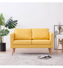 Dvivietė sofa, geltona, audinys