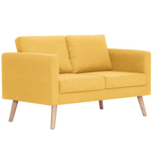 Dvivietė sofa, geltona, audinys