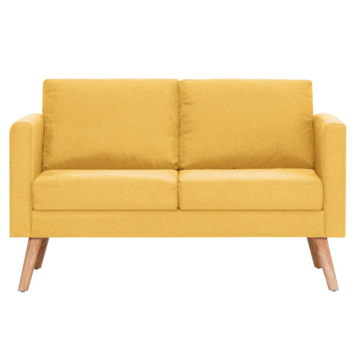 Dvivietė sofa, geltona, audinys