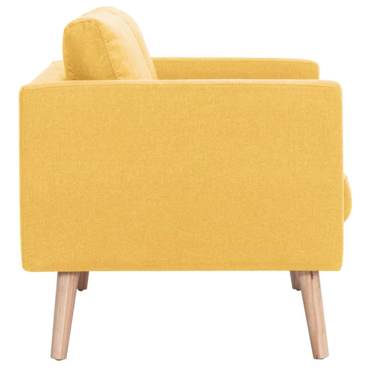 Trivietė sofa, geltona, audinys