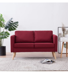 Dvivietė sofa, vyno raudonos spalvos, audinys