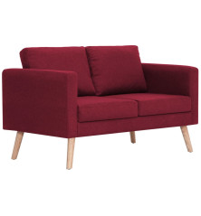 Dvivietė sofa, vyno raudonos spalvos, audinys