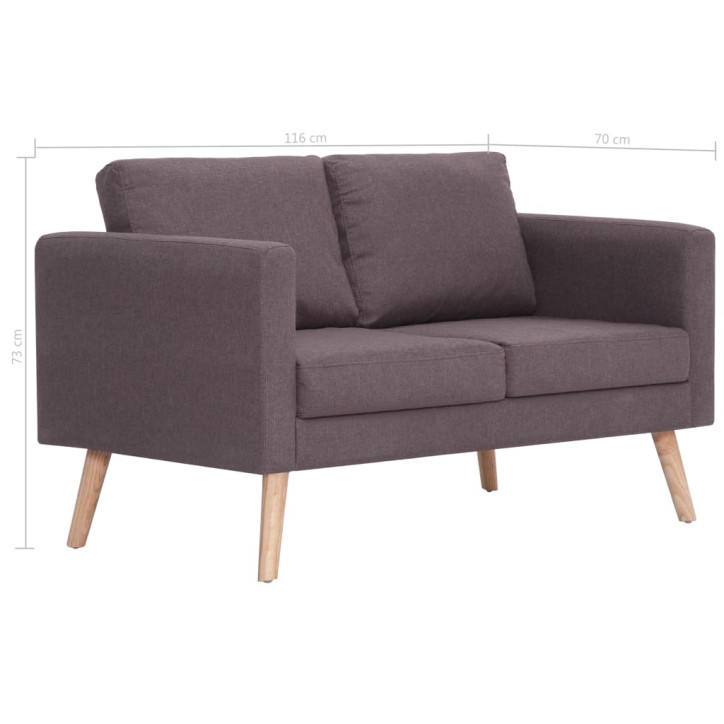 Dvivietė sofa, taupe spalvos, audinys