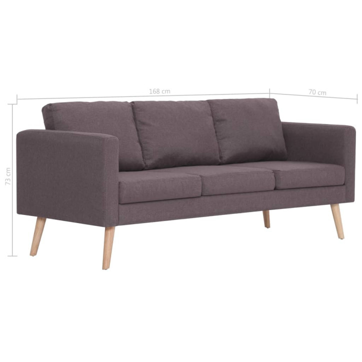 Trivietė sofa, taupe spalvos, audinys