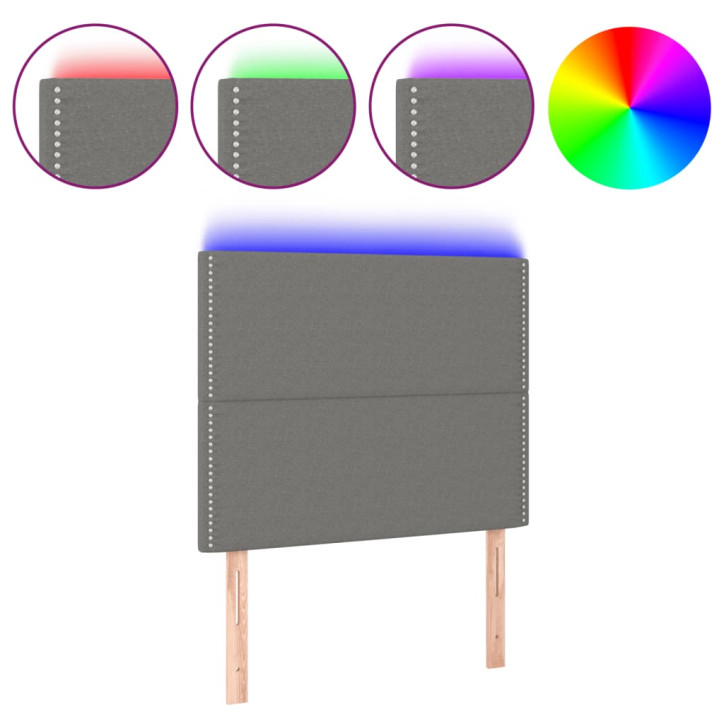 Galvūgalis su LED, tamsiai pilkas, 80x5x118/128cm, audinys