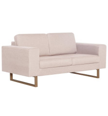 Dvivietė sofa, kreminės spalvos, audinys