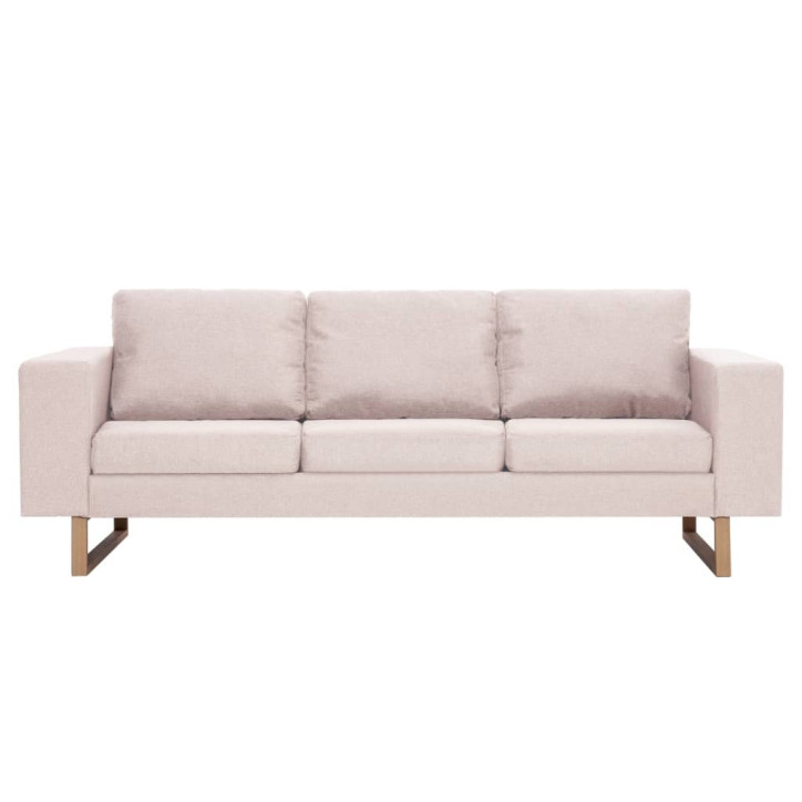 Trivietė sofa, kreminės spalvos, audinys