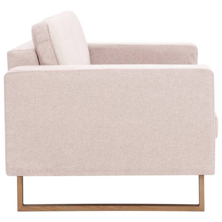 Trivietė sofa, kreminės spalvos, audinys