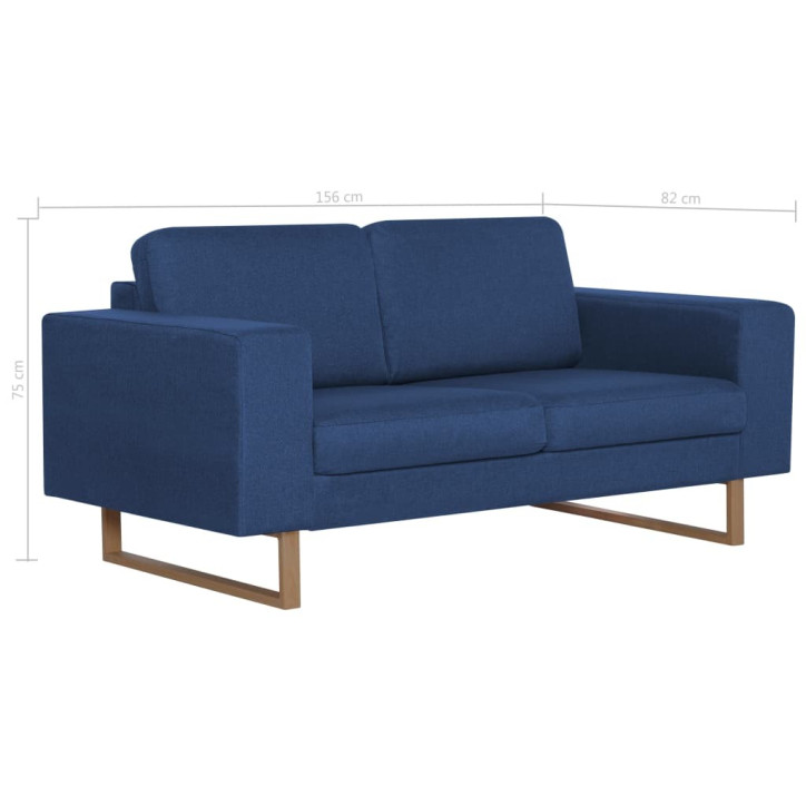 Dvivietė sofa, mėlyna, audinys