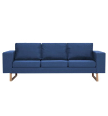 Trivietė sofa, mėlyna, audinys